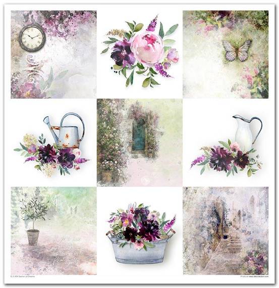 ITD COLLECTION Set 11Stk 30x30cm Scrapbooking Papier  - Garden of Dreams