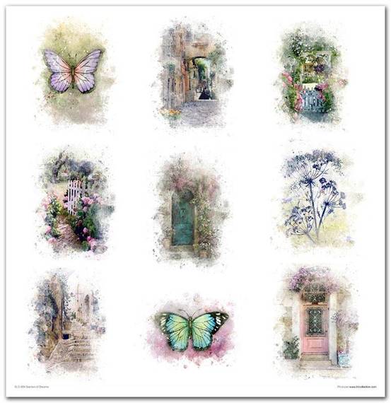 ITD COLLECTION Set 11Stk 30x30cm Scrapbooking Papier  - Garden of Dreams