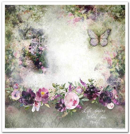 ITD COLLECTION Set 11Stk 30x30cm Scrapbooking Papier  - Garden of Dreams