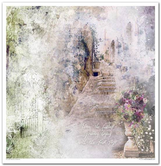 ITD COLLECTION Set 11Stk 30x30cm Scrapbooking Papier  - Garden of Dreams