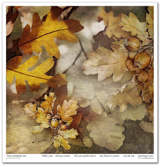 ITD COLLECTION Setz 11Stk 30x30cm Scrapbooking Papier Autumn Love Story