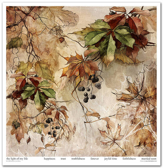 ITD COLLECTION Setz 11Stk 30x30cm Scrapbooking Papier Autumn Love Story