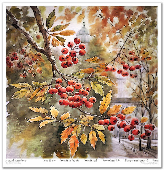 ITD COLLECTION Setz 11Stk 30x30cm Scrapbooking Papier Autumn Love Story