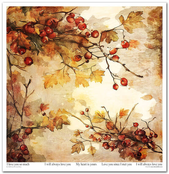 ITD COLLECTION Setz 11Stk 30x30cm Scrapbooking Papier Autumn Love Story