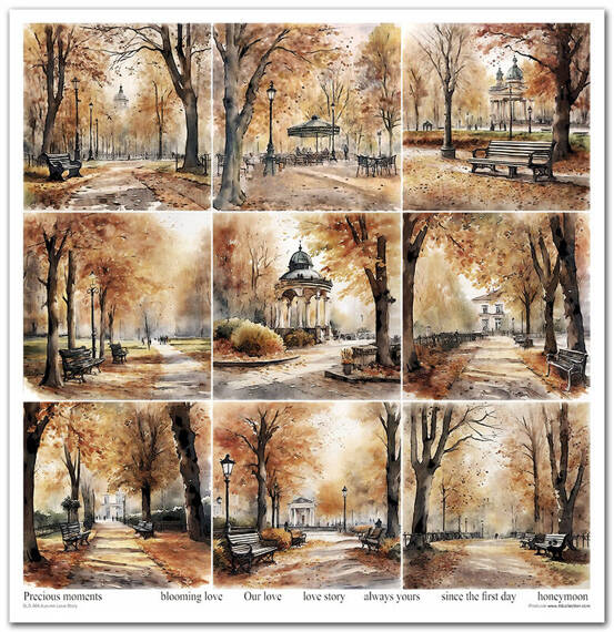 ITD COLLECTION Setz 11Stk 30x30cm Scrapbooking Papier Autumn Love Story