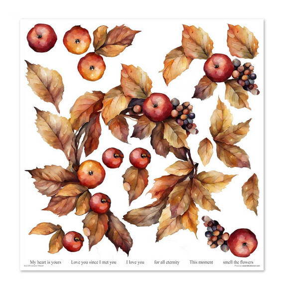 ITD COLLECTION Setz 11Stk 30x30cm Scrapbooking Papier - Autumn Wreath