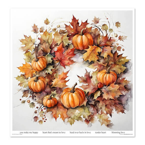 ITD COLLECTION Setz 11Stk 30x30cm Scrapbooking Papier - Autumn Wreath