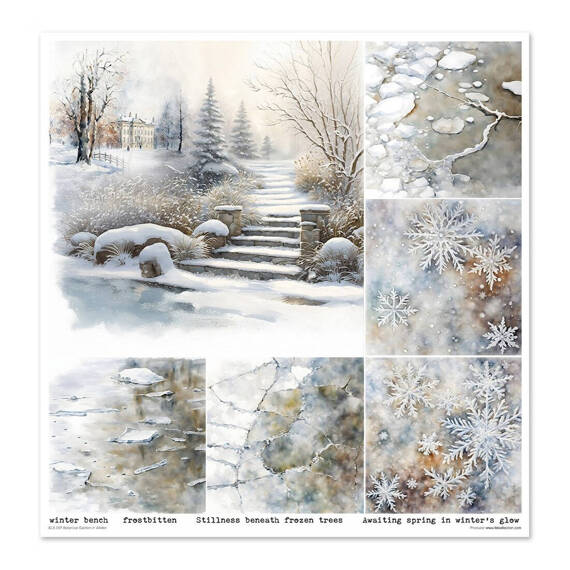 ITD COLLECTION Setz 11Stk 30x30cm Scrapbooking Papier - Botanical Garden in Winter