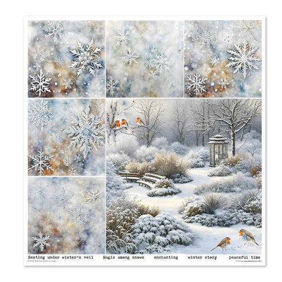 ITD COLLECTION Setz 11Stk 30x30cm Scrapbooking Papier - Botanical Garden in Winter