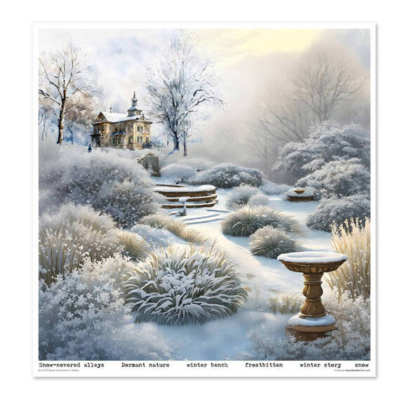 ITD COLLECTION Setz 11Stk 30x30cm Scrapbooking Papier - Botanical Garden in Winter