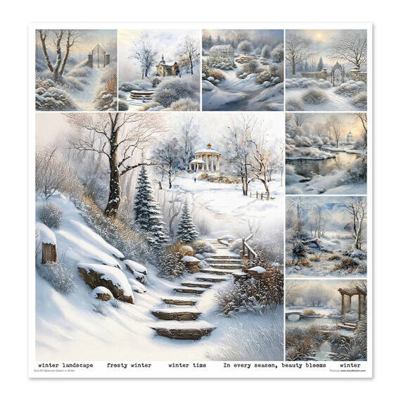 ITD COLLECTION Setz 11Stk 30x30cm Scrapbooking Papier - Botanical Garden in Winter