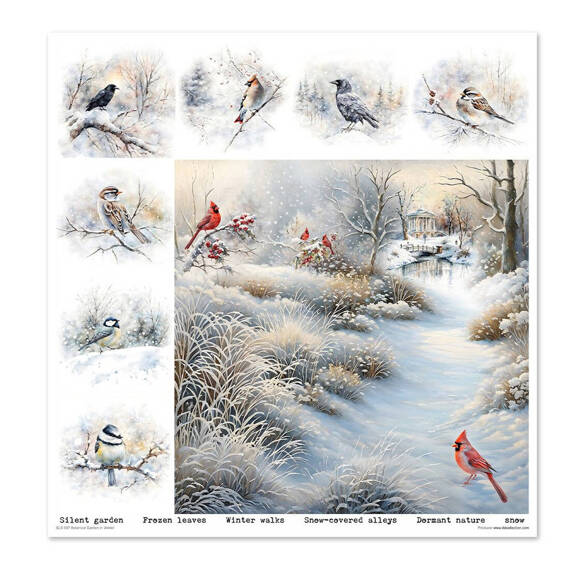 ITD COLLECTION Setz 11Stk 30x30cm Scrapbooking Papier - Botanical Garden in Winter