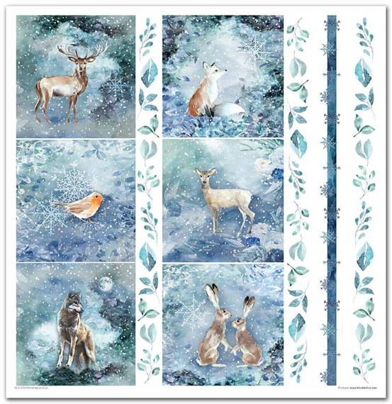 ITD COLLECTION Setz 11Stk 30x30cm Scrapbooking Papier -  Christmas In Blue