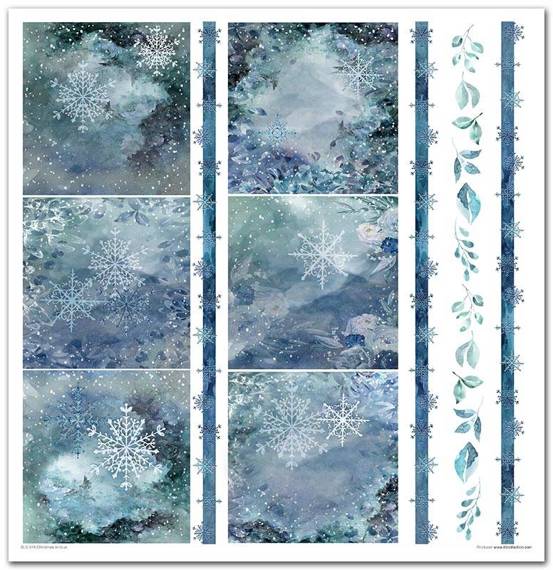 ITD COLLECTION Setz 11Stk 30x30cm Scrapbooking Papier -  Christmas In Blue