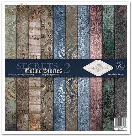 ITD COLLECTION Setz 11Stk 30x30cm Scrapbooking Papier  - Gothic Stories 2