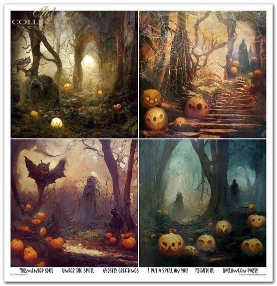 ITD COLLECTION Setz 11Stk 30x30cm Scrapbooking Papier - Halloween