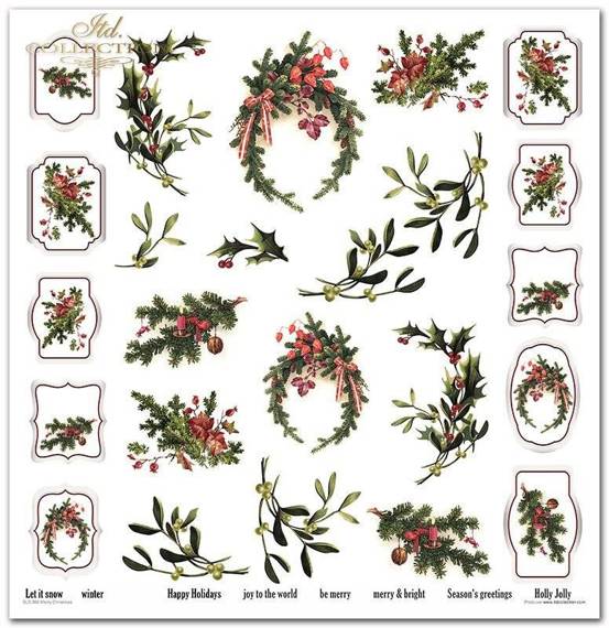 ITD COLLECTION Setz 11Stk 30x30cm Scrapbooking Papier - Merry Christmas