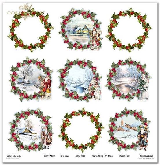 ITD COLLECTION Setz 11Stk 30x30cm Scrapbooking Papier - Merry Christmas