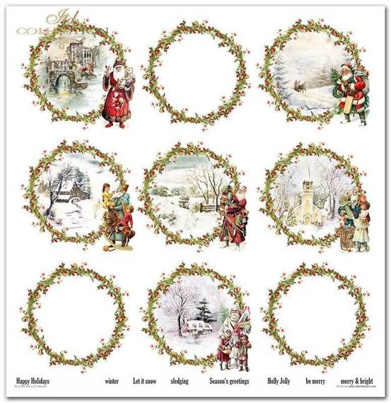 ITD COLLECTION Setz 11Stk 30x30cm Scrapbooking Papier - Merry Christmas