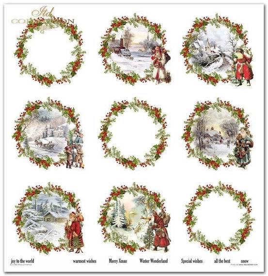 ITD COLLECTION Setz 11Stk 30x30cm Scrapbooking Papier - Merry Christmas