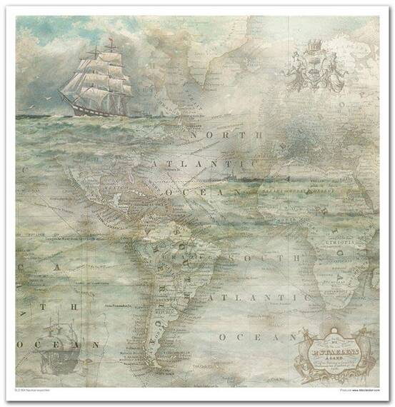 ITD COLLECTION Setz 11Stk 30x30cm Scrapbooking Papier - Nautical Expedition