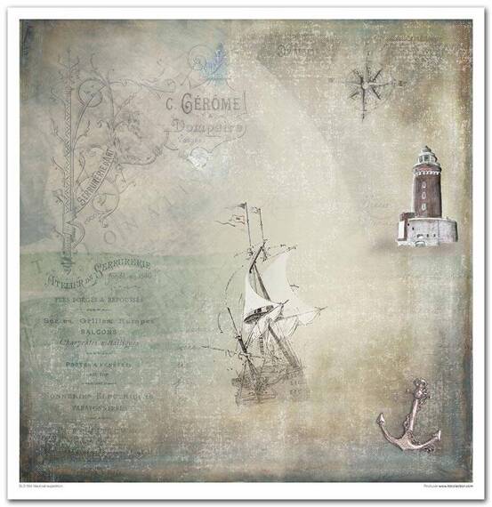 ITD COLLECTION Setz 11Stk 30x30cm Scrapbooking Papier - Nautical Expedition