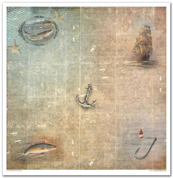 ITD COLLECTION Setz 11Stk 30x30cm Scrapbooking Papier - Nautical Expedition