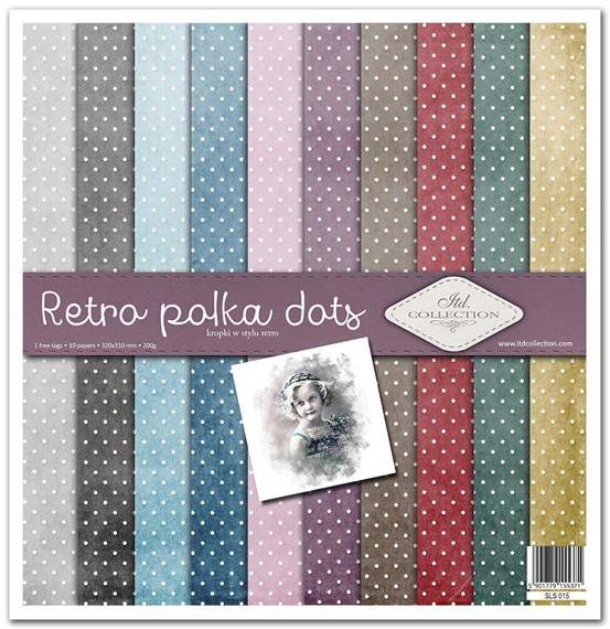 ITD COLLECTION Setz 11Stk 30x30cm Scrapbooking Papier - Retro Polka