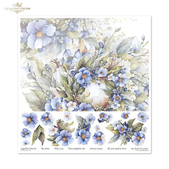 ITD COLLECTION Setz 11Stk 30x30cm Scrapbooking Papier - Spring Bouquet