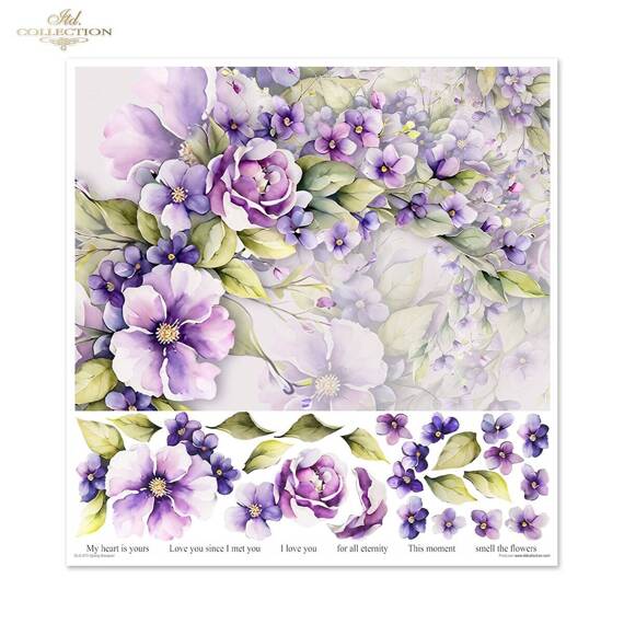 ITD COLLECTION Setz 11Stk 30x30cm Scrapbooking Papier - Spring Bouquet