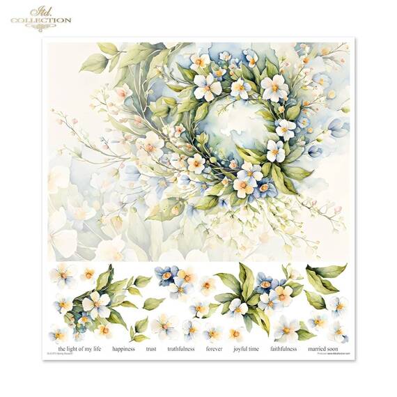 ITD COLLECTION Setz 11Stk 30x30cm Scrapbooking Papier - Spring Bouquet