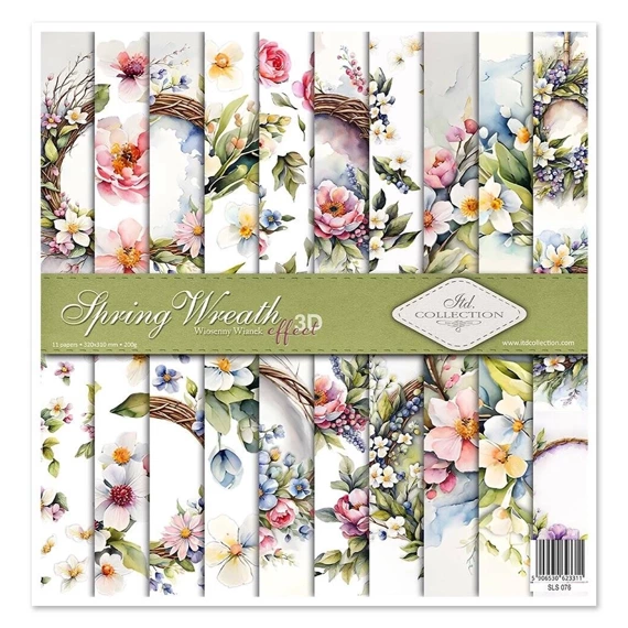 ITD COLLECTION Setz 11Stk 30x30cm Scrapbooking Papier - Spring Wreath