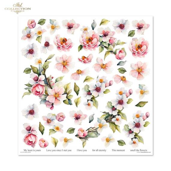 ITD COLLECTION Setz 11Stk 30x30cm Scrapbooking Papier - Spring Wreath