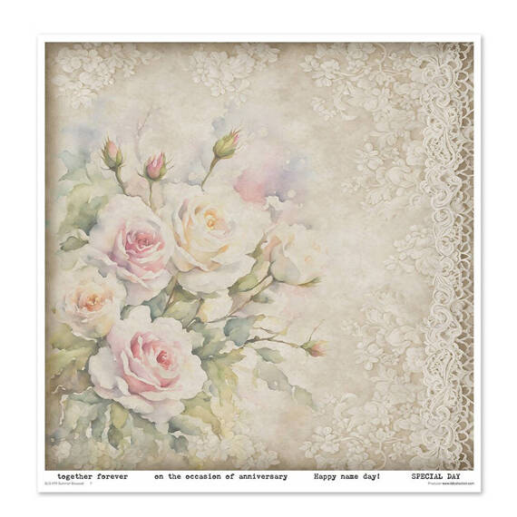 ITD COLLECTION Setz 11Stk 30x30cm Scrapbooking Papier - Summer Bouquet