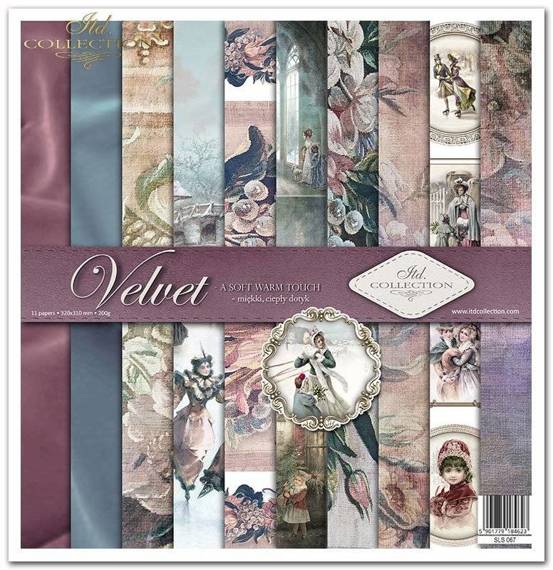 ITD COLLECTION Setz 11Stk 30x30cm Scrapbooking Papier - Velvet - a soft warm touch