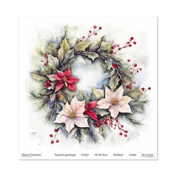 ITD COLLECTION Setz 11Stk 30x30cm Scrapbooking Papier - Winter Wreath Winterkranz 