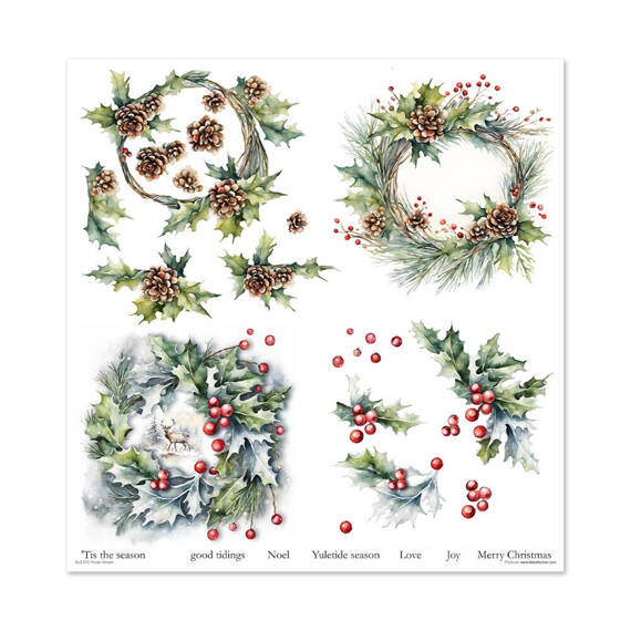 ITD COLLECTION Setz 11Stk 30x30cm Scrapbooking Papier - Winter Wreath Winterkranz 