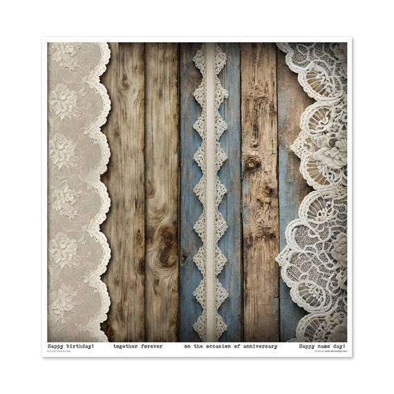 ITD COLLECTION Setz 11Stk 30x30cm Scrapbooking Papier - Wood & lace