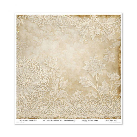 ITD COLLECTION Setz 11Stk 30x30cm Scrapbooking Papier - Wood & lace