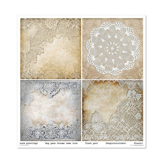 ITD COLLECTION Setz 11Stk 30x30cm Scrapbooking Papier - Wood & lace