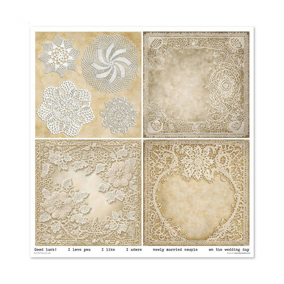 ITD COLLECTION Setz 11Stk 30x30cm Scrapbooking Papier - Wood & lace