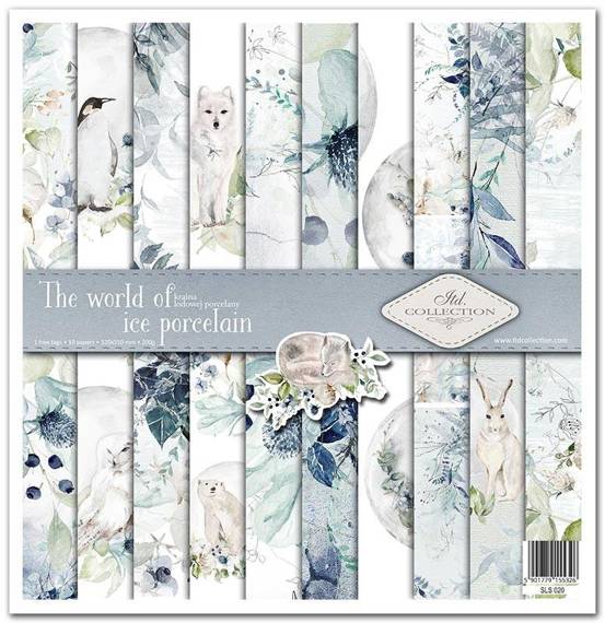 ITD COLLECTION Setz von 11Stk 30x30cm Scrapbooking Papier - The world of ice porcelain