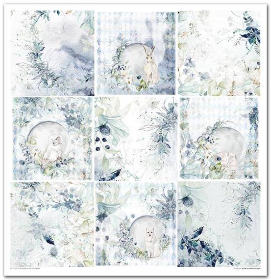 ITD COLLECTION Setz von 11Stk 30x30cm Scrapbooking Papier - The world of ice porcelain