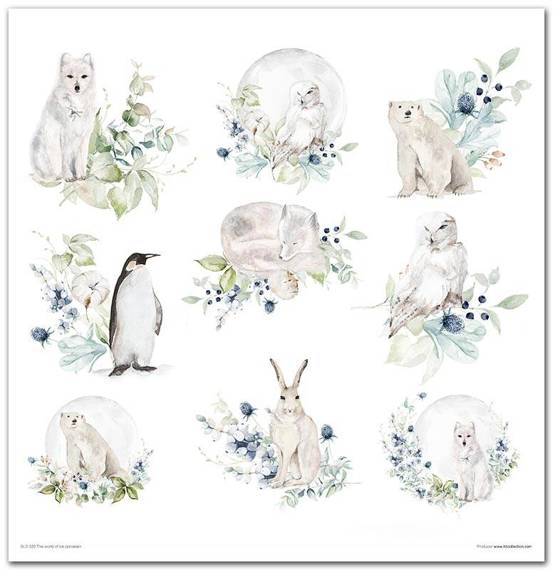 ITD COLLECTION Setz von 11Stk 30x30cm Scrapbooking Papier - The world of ice porcelain