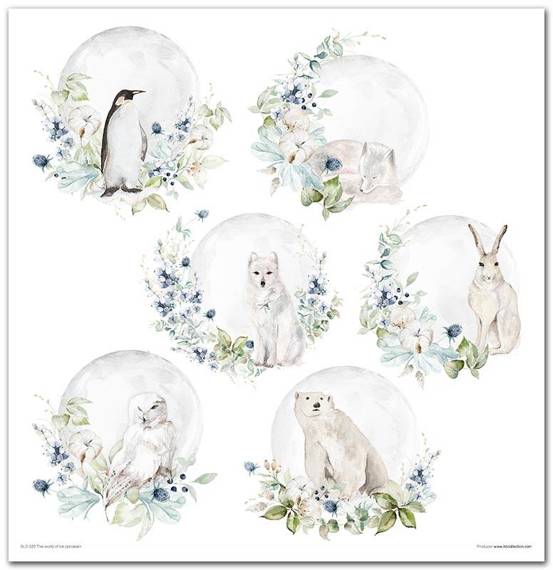 ITD COLLECTION Setz von 11Stk 30x30cm Scrapbooking Papier - The world of ice porcelain