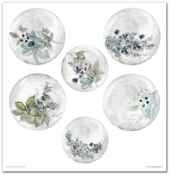 ITD COLLECTION Setz von 11Stk 30x30cm Scrapbooking Papier - The world of ice porcelain