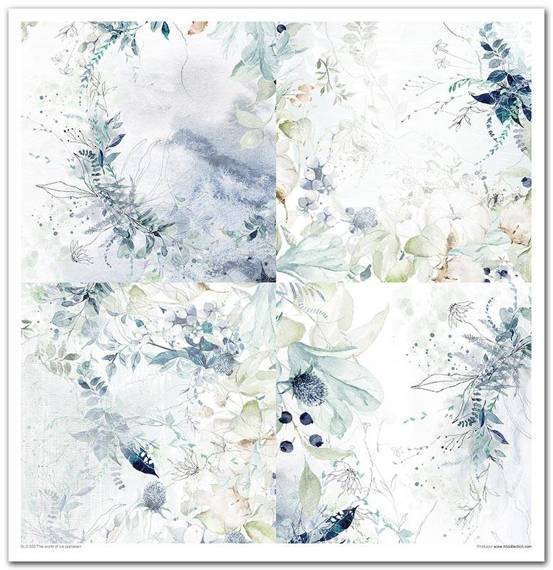 ITD COLLECTION Setz von 11Stk 30x30cm Scrapbooking Papier - The world of ice porcelain