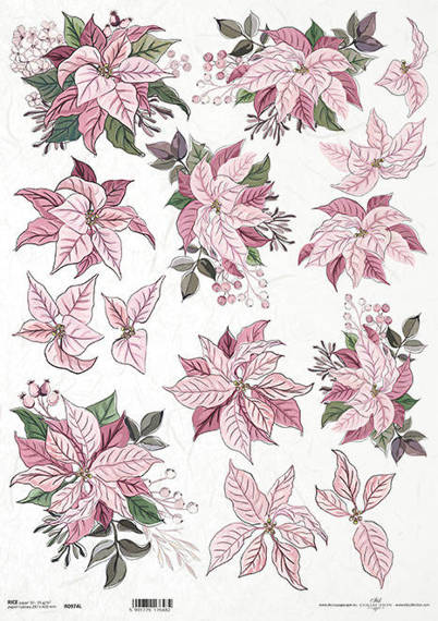 ITD Reispapier Decoupage Bastelpapier A3 Weihnachtsstern 0974L