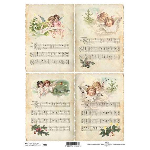 ITD Reispapier Decoupage Bastelpapier, Engelszettel R0186