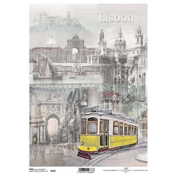 ITD Reispapier Decoupage Bastelpapier, Serviertentechnik, Lissabon R0934